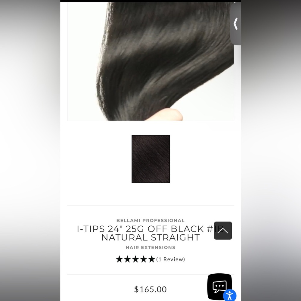 Bellami I-Tip 24 inch Off Black Hair Extensions (Natural Straight)